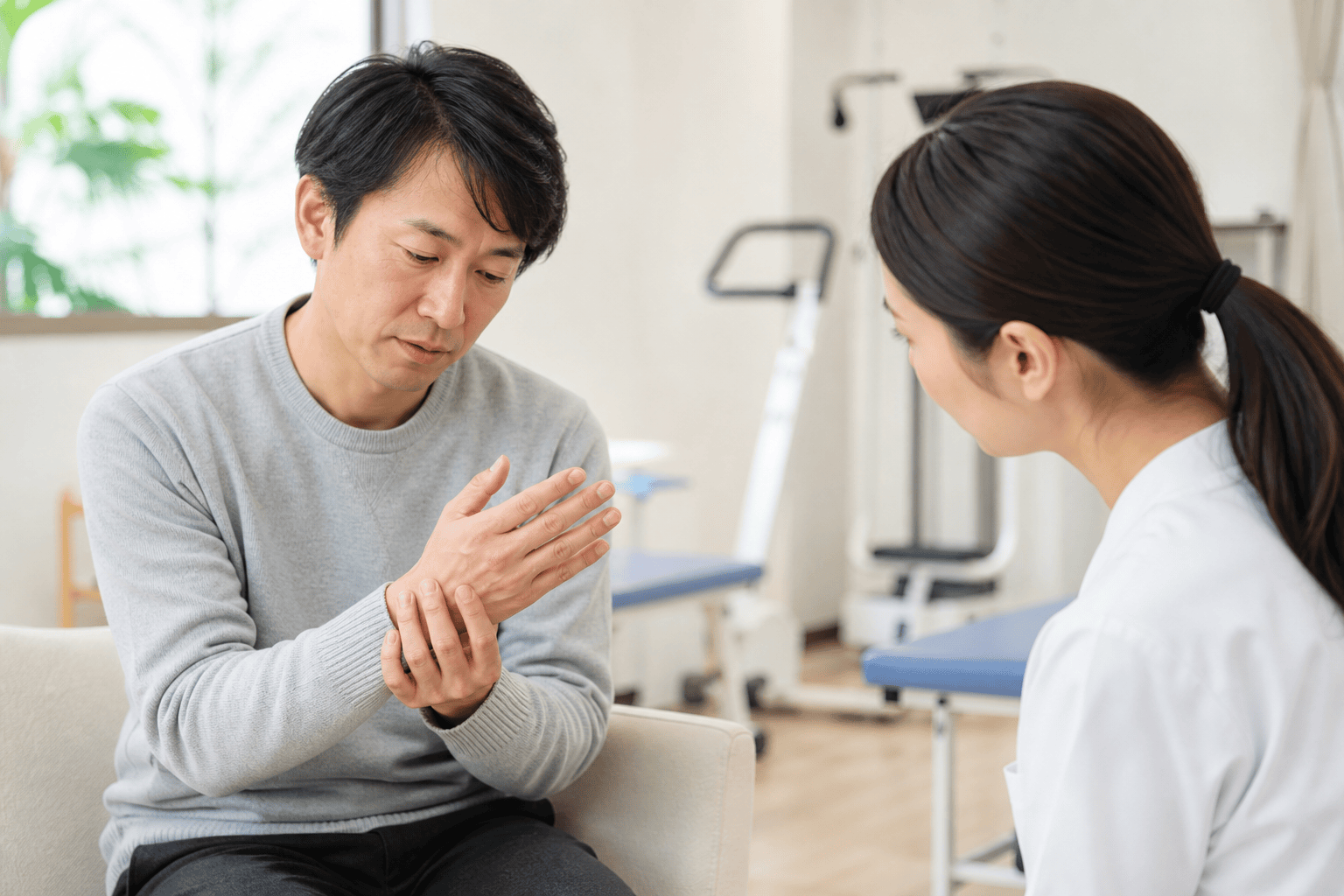 吹田市で交通事故後に手の甲・指が痛い方へ|握れない・腫れる場合の受診目安